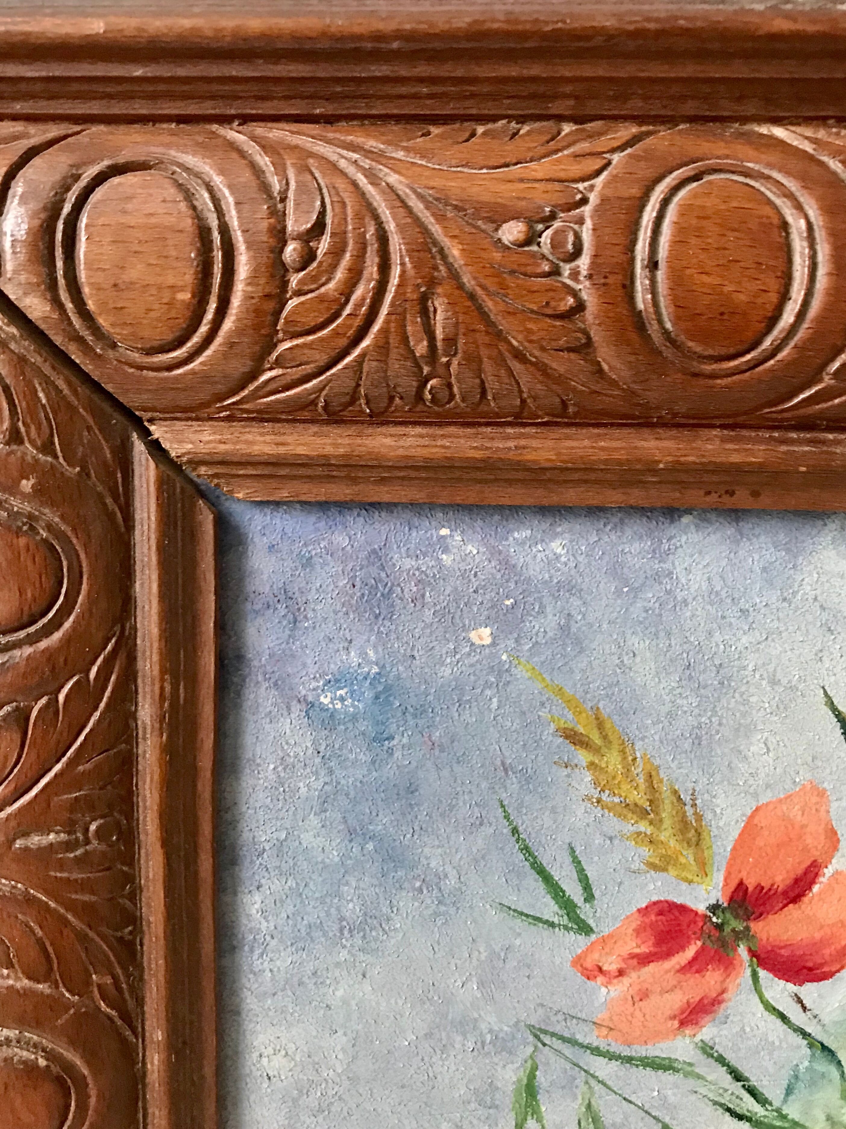 Old flower bouquet table