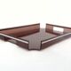 Plateau design 1970 en plexiglas fumé