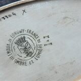 Old dish in enamels from longwy ombre et lumière collection ceramic design