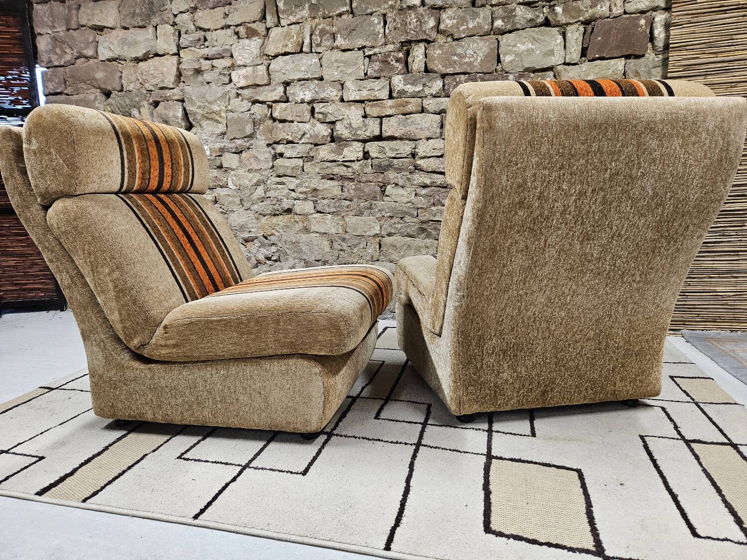 Pair of vintage fireside chairs 1970"