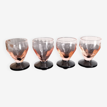 4 verres sur pied art déco à digestif