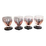 4 art deco stemmed glasses with digestive