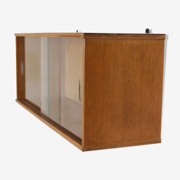 Vitrine en bois à suspendre, vintage années 50/60