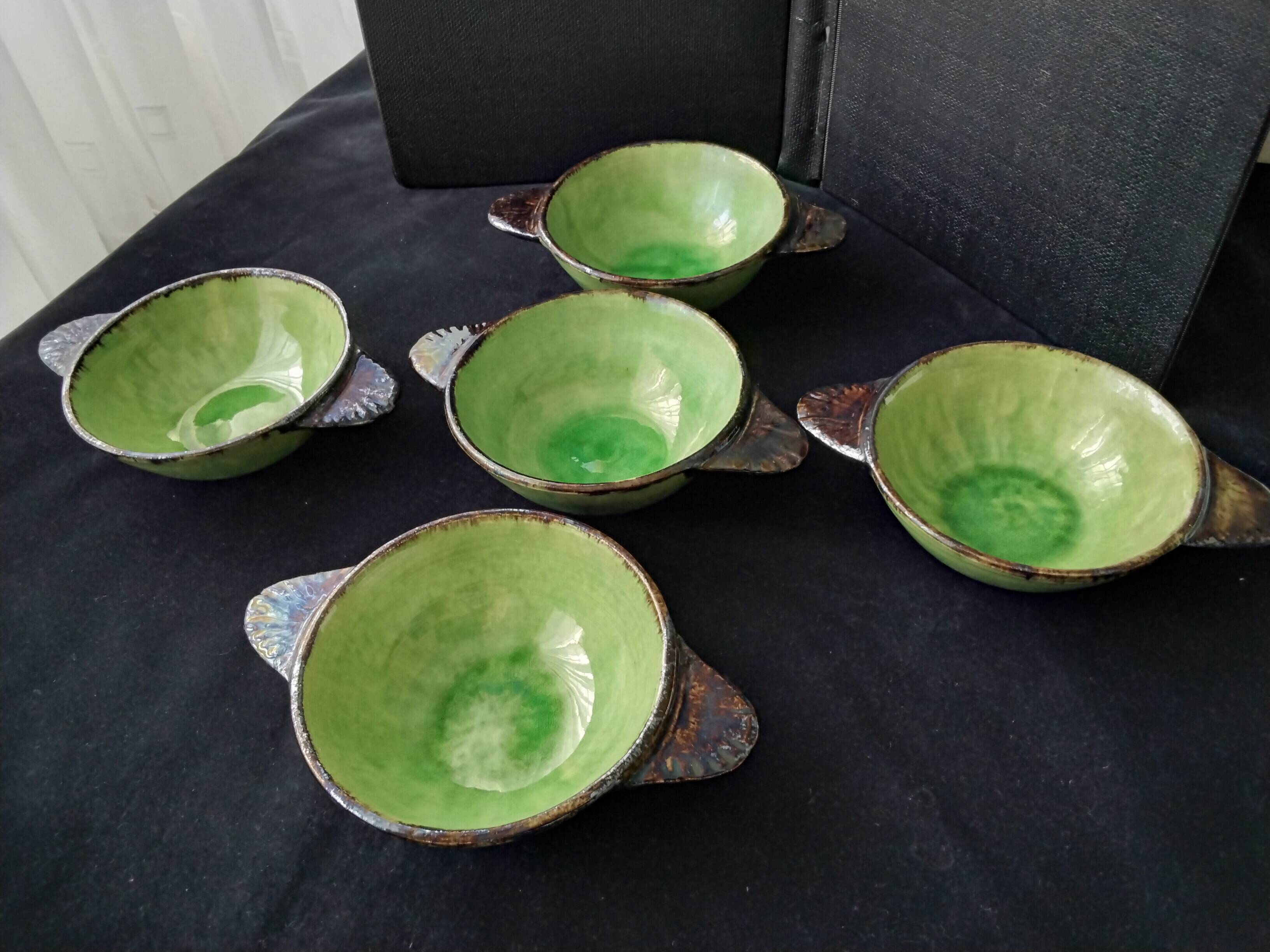 Lot de 5 bols à oreilles en céramique