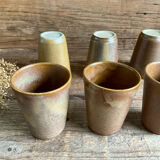 6 stoneware cups Digoin France