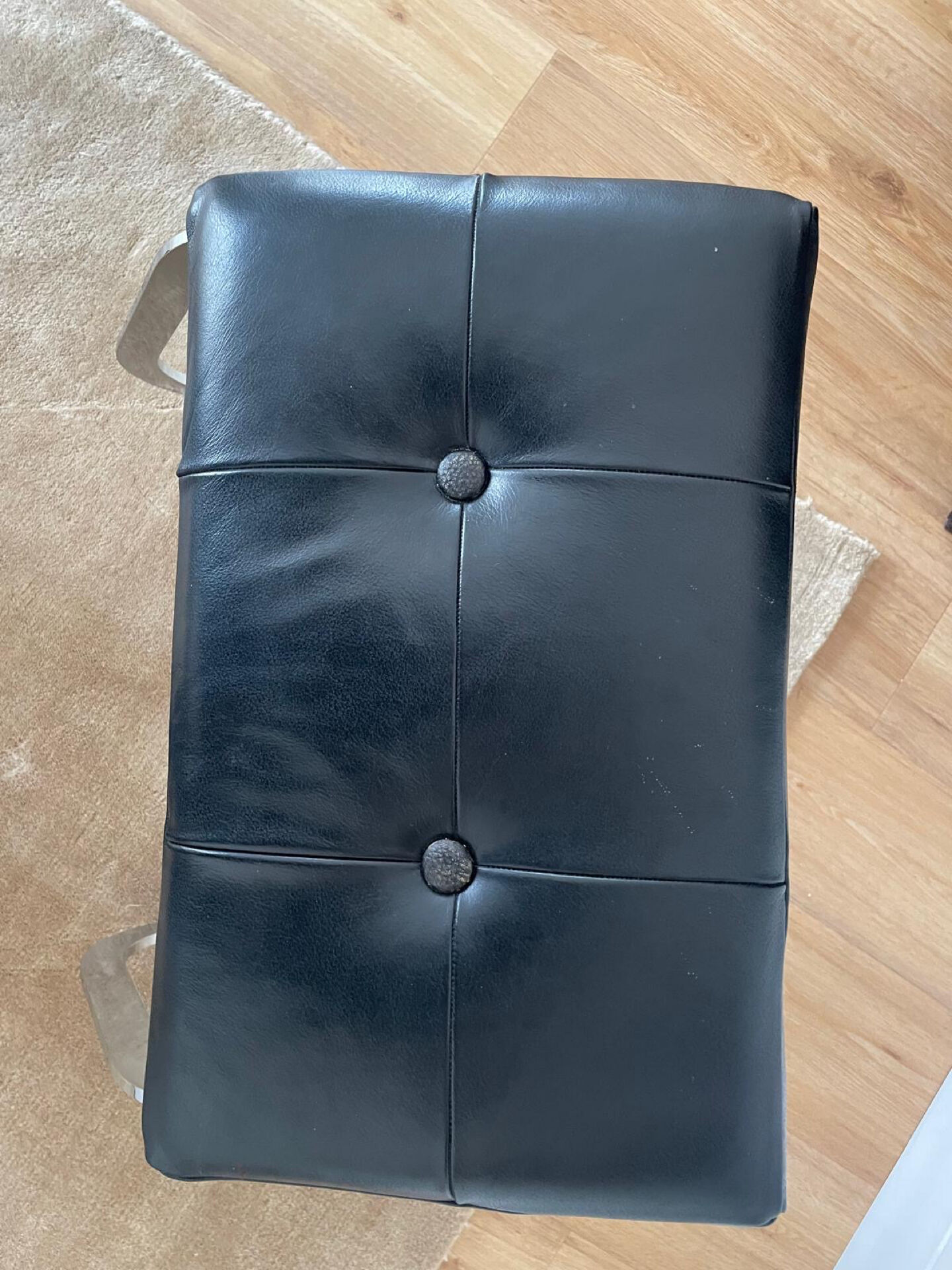 Leather and chrome designer stool