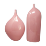 1970s Pair Of Amazing Pink Vases in Ceramic Made in Italy