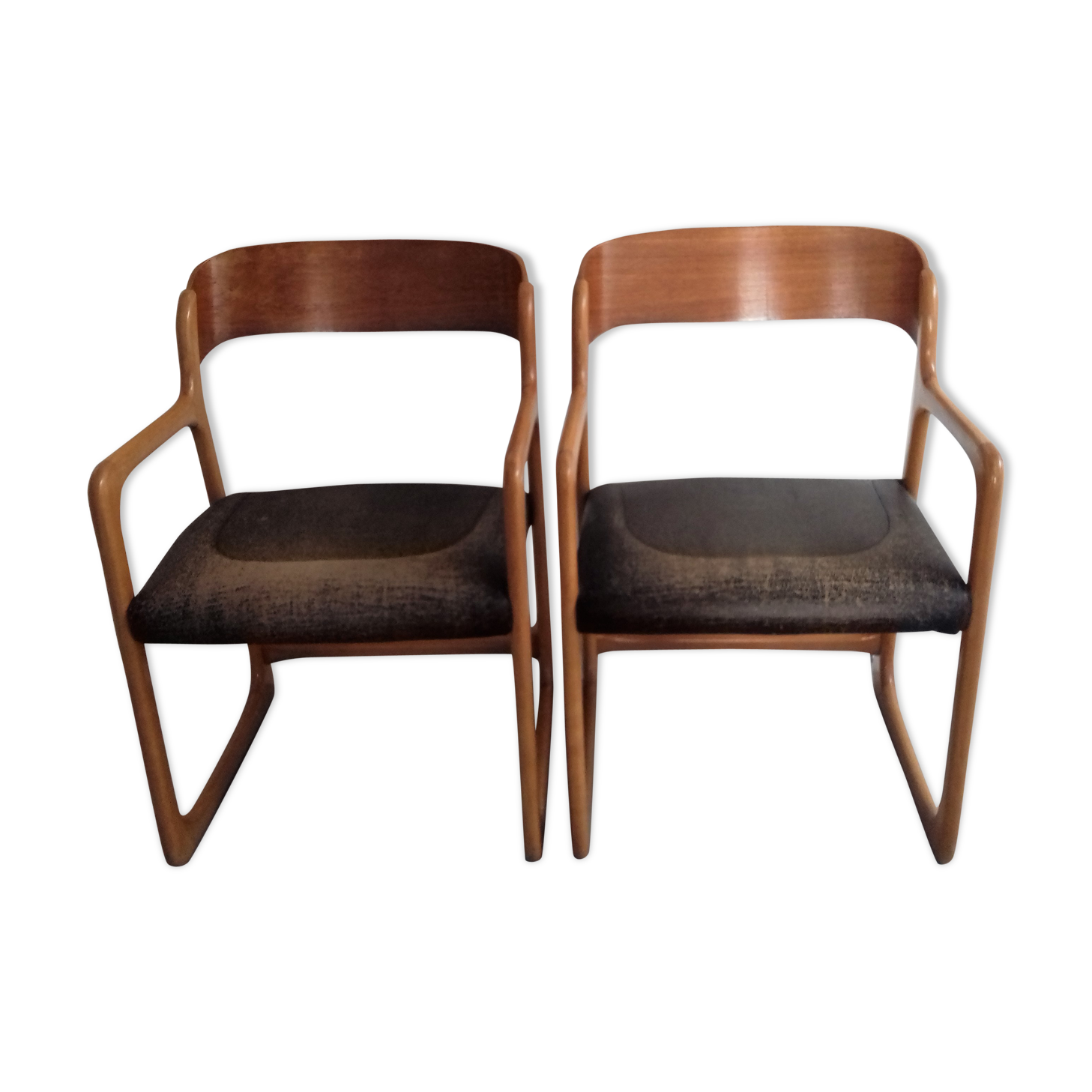 Pair of chairs Baumann sled