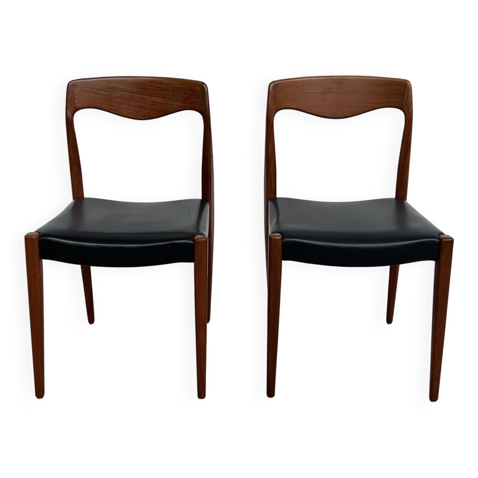 Scandinavian teak and leatherette chair