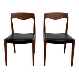 Scandinavian teak and leatherette chair