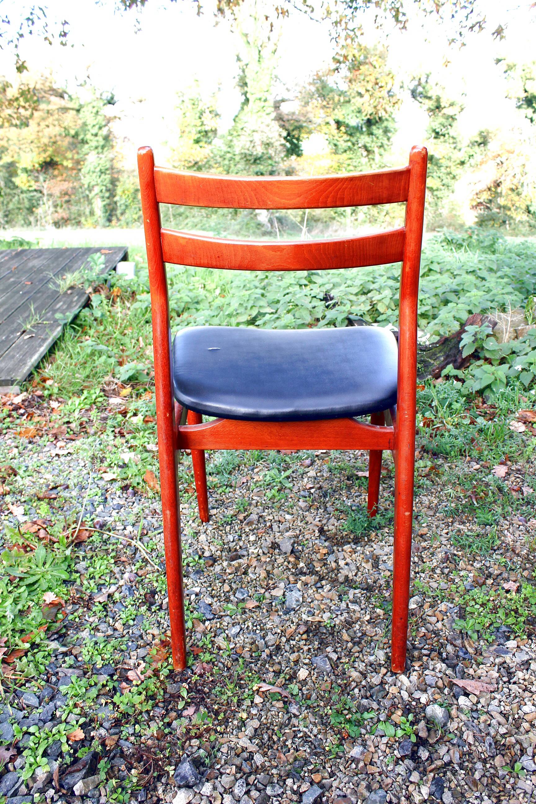 Vintage Scandinavian wooden chair from the 1970s