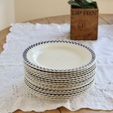 Antique flat plates, ironstone Salins – Checkerboard model