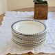 Antique flat plates, ironstone Salins – Checkerboard model