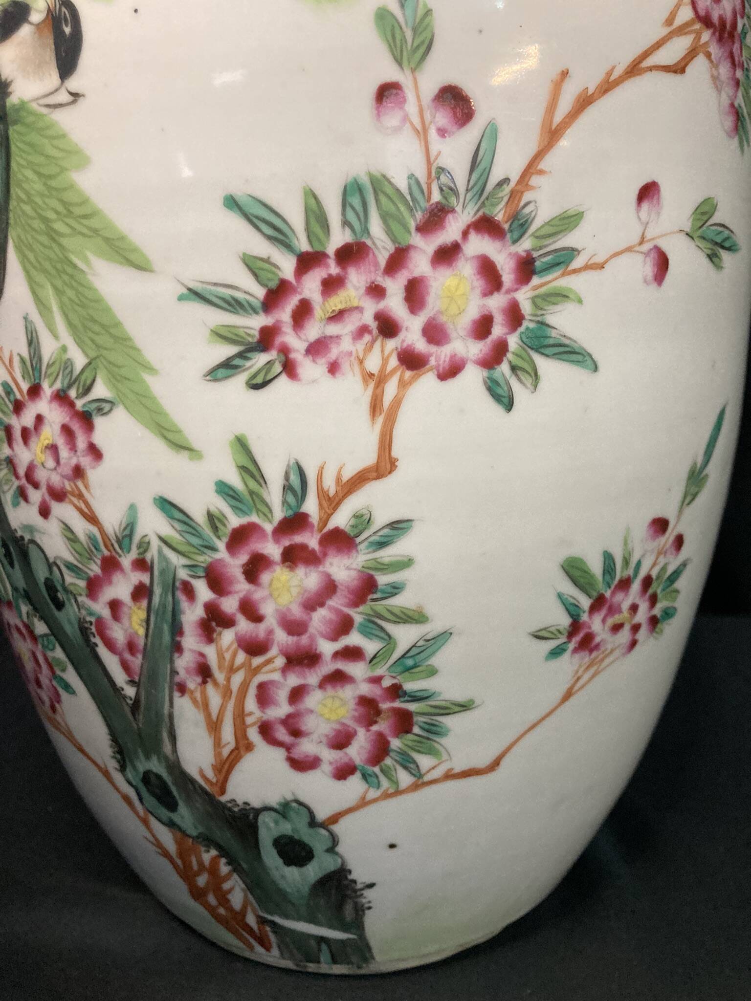China, large old polychrome porcelain vase, late 19th century
