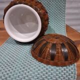 Woven wicker pot