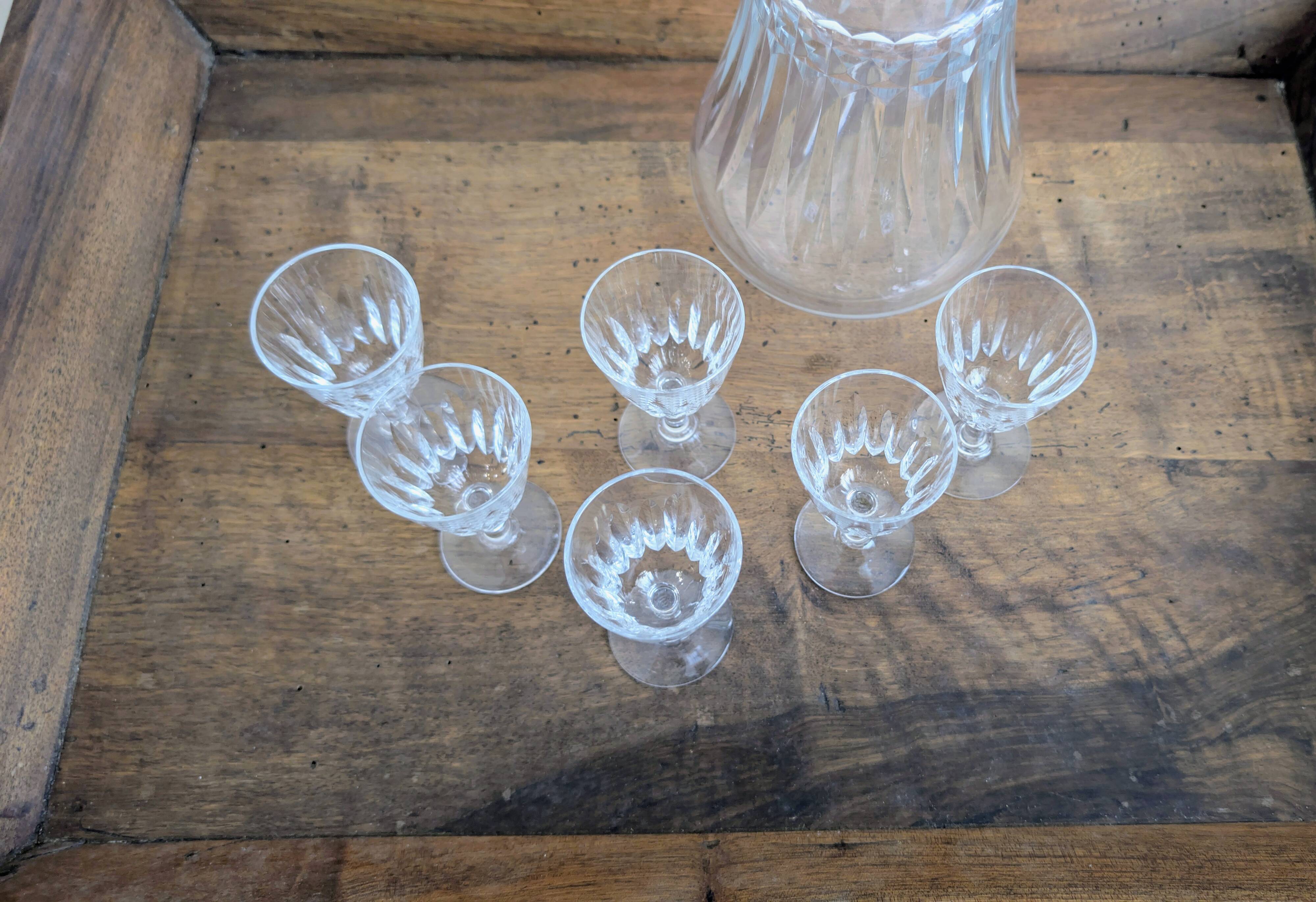 Baccarat crystal liqueur service – refined set - 7 pieces