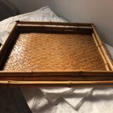 Vintage tray in rattan