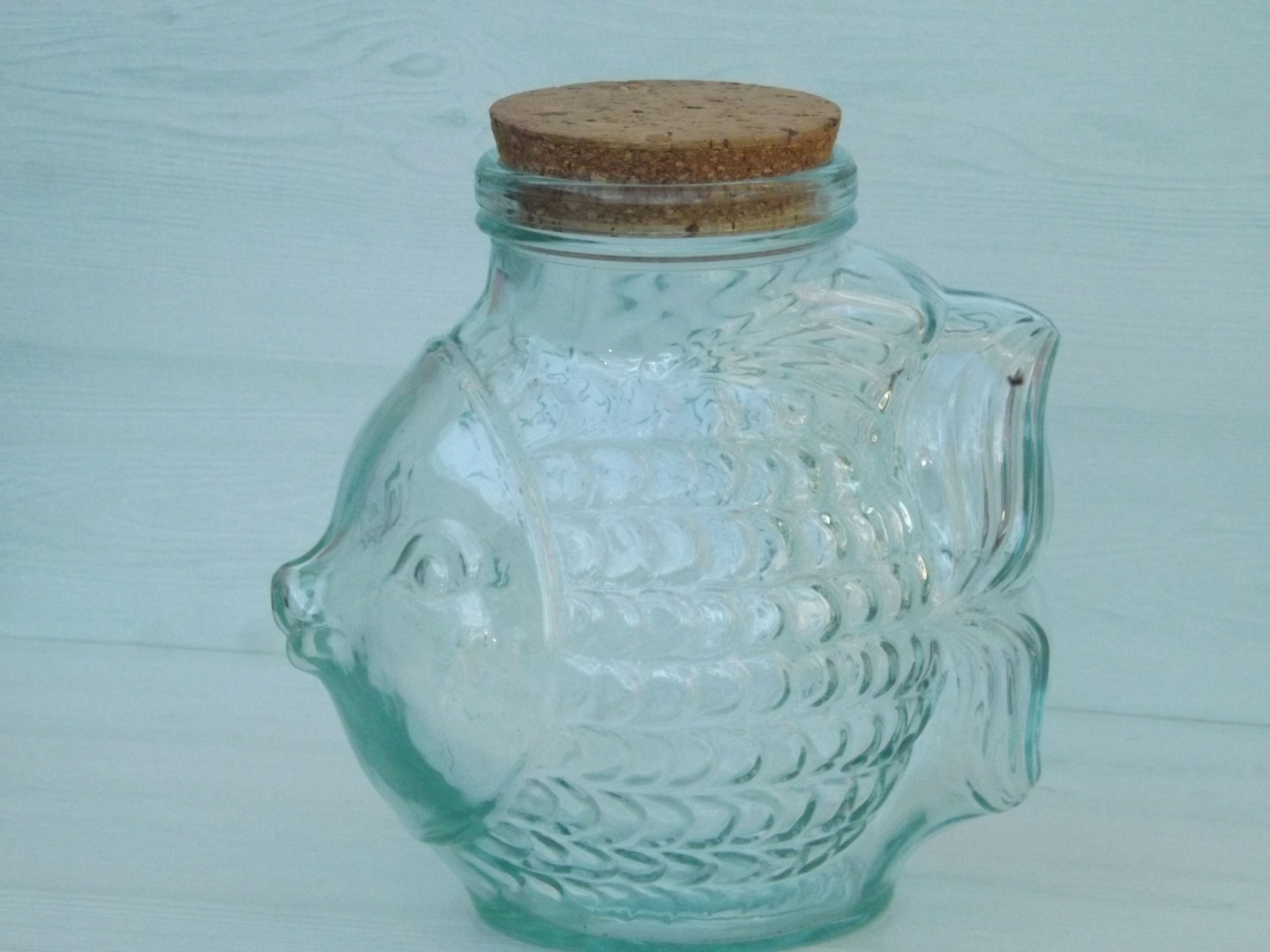 Vintage fish jar with cork from the brand SVE made in Italy