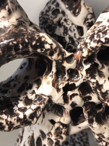 Triple candlestick Fat Lava signed Marius Giuge rare vintage Vallauris