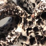 Triple candlestick Fat Lava signed Marius Giuge rare vintage Vallauris