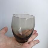 Set of 9 design art deco smoked glass water glasses 30s