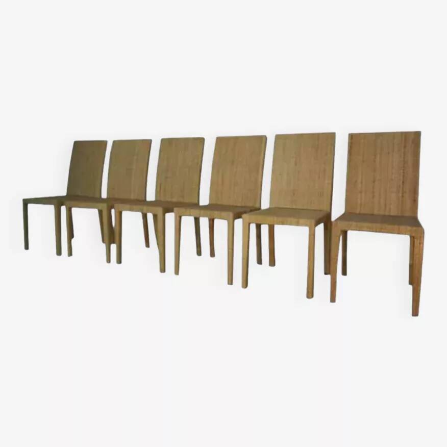 Set of 6 chairs model 1935 by Jean Michel Frank and Adolphe Chanaux for Ecart