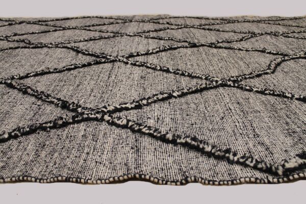 Kilim berbère,tapis marocain,tapis zanafi berbère,noir et blanc laine tapis 190x280 cm