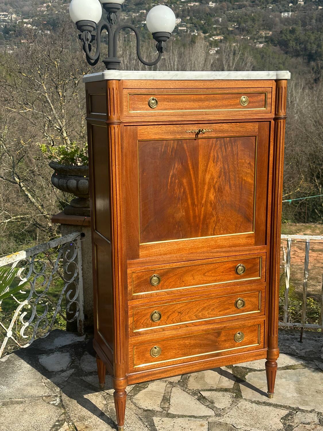 Small Louis XVI style mahogany secretary, 20th century