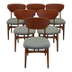 Set of six teak chairs, Danish design, 1970s, production: Denmark