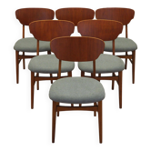Ensemble de six chaises en teck, design danois, années 1970, production : Danemark