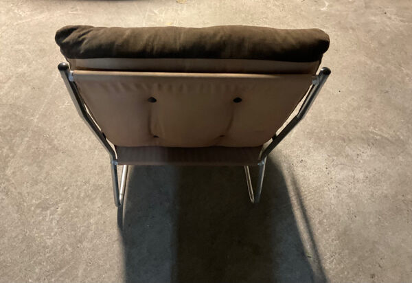 Fauteuil bas velours IKEA vintage
