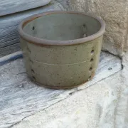 Old stoneware cheese drainer