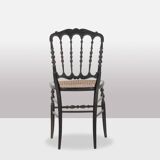 Cane chair in turned and blackened wood. Napoleon III.