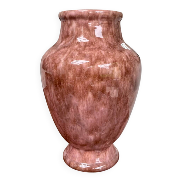 Vase vintage en céramique émaillée signé Baudin