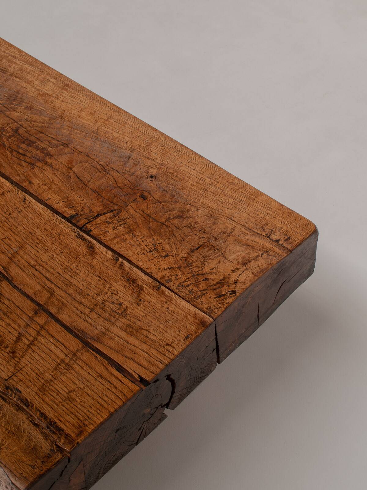 Solid Oak Wabi Sabi Coffee Table, France, 1950s