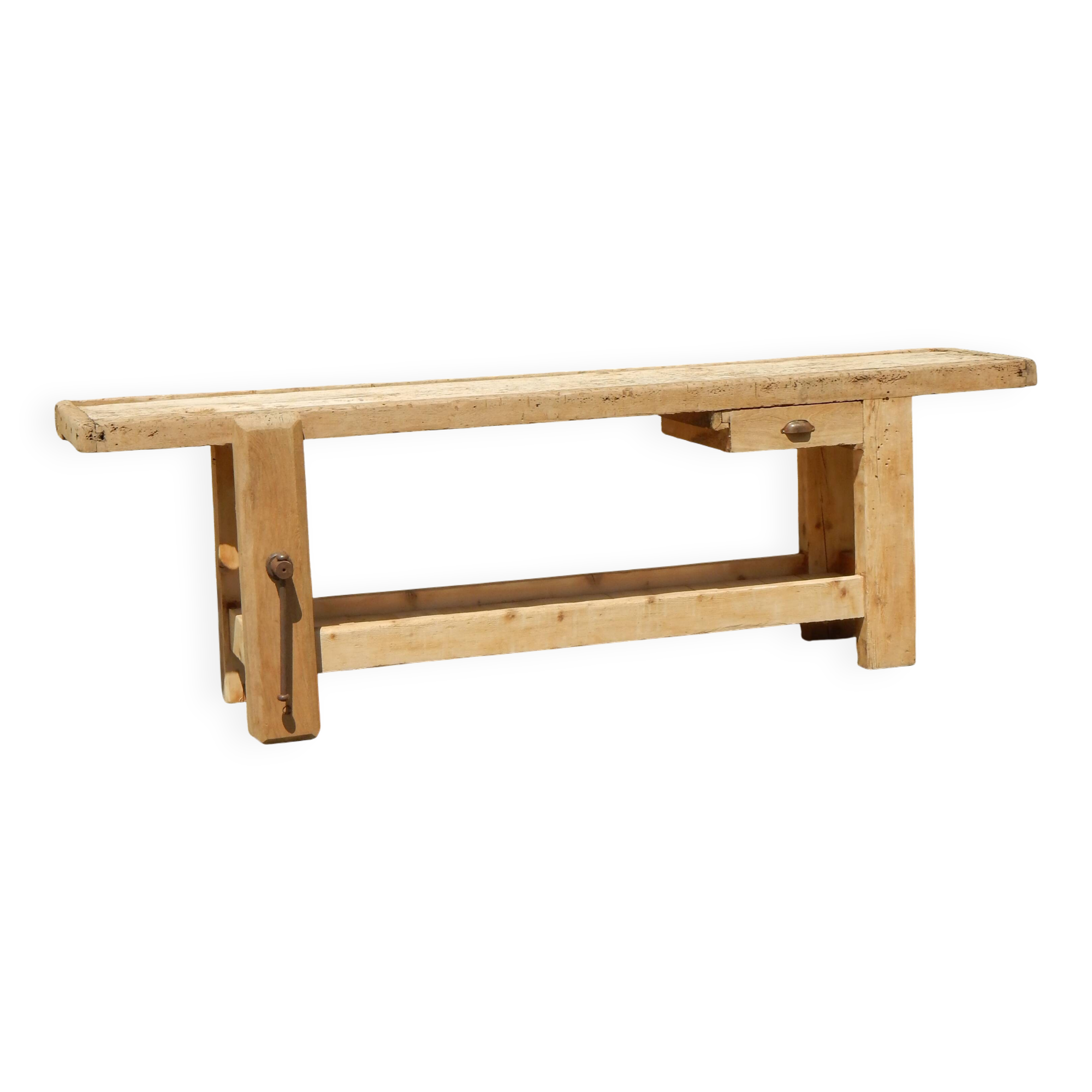Large oak and fir carpenter's workbench - Old trade furniture