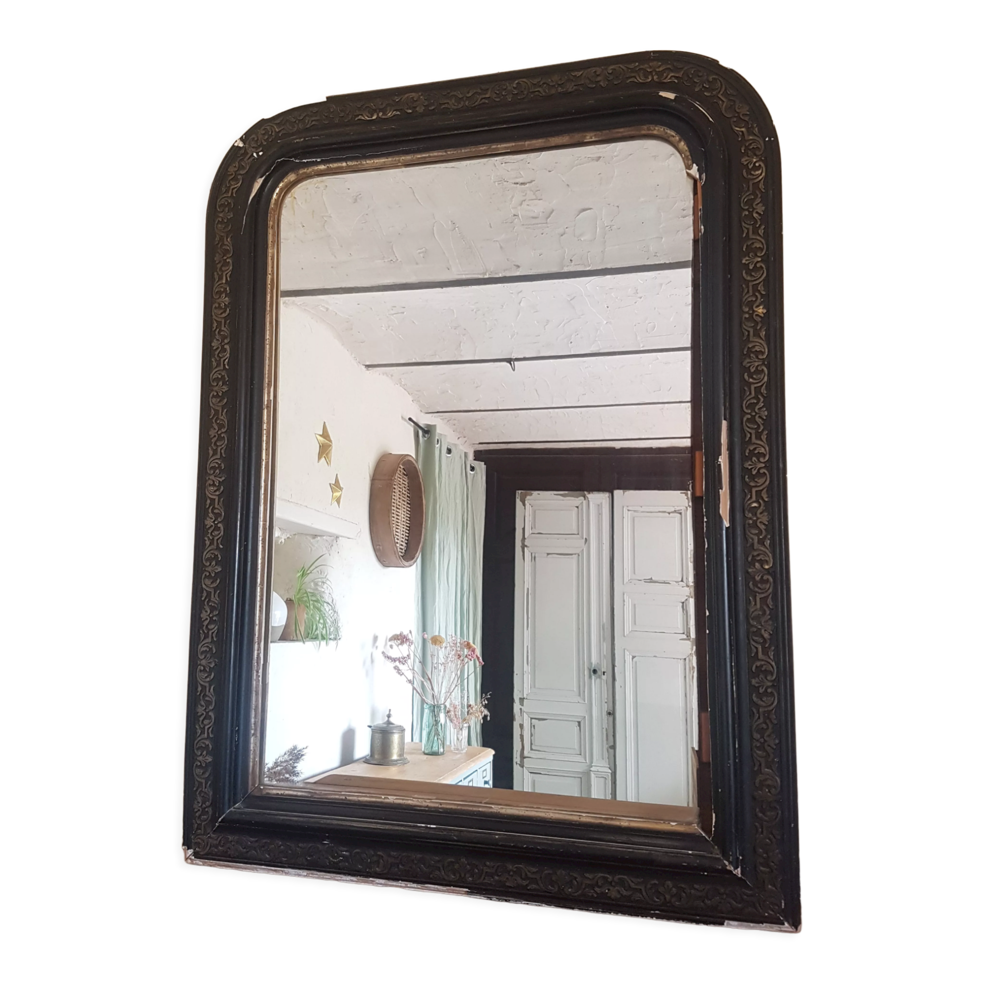 Black mirror Louis Philippe style, 104x79 cm