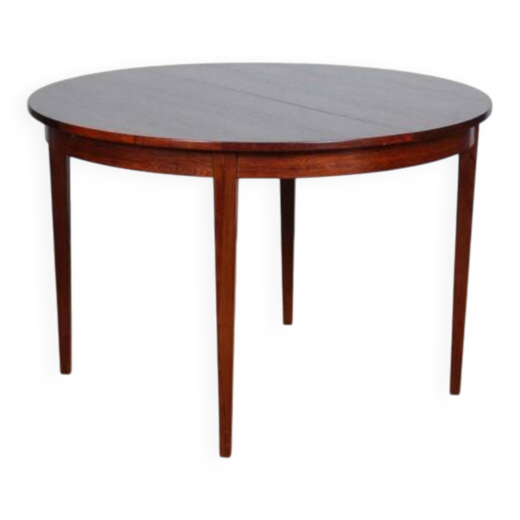 Round extendable dining table in Rio rosewood, 1960