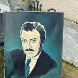 Painting, painting portrait of a man, vintage, circa 1960 unsigned, attributed to Roger Schmitt