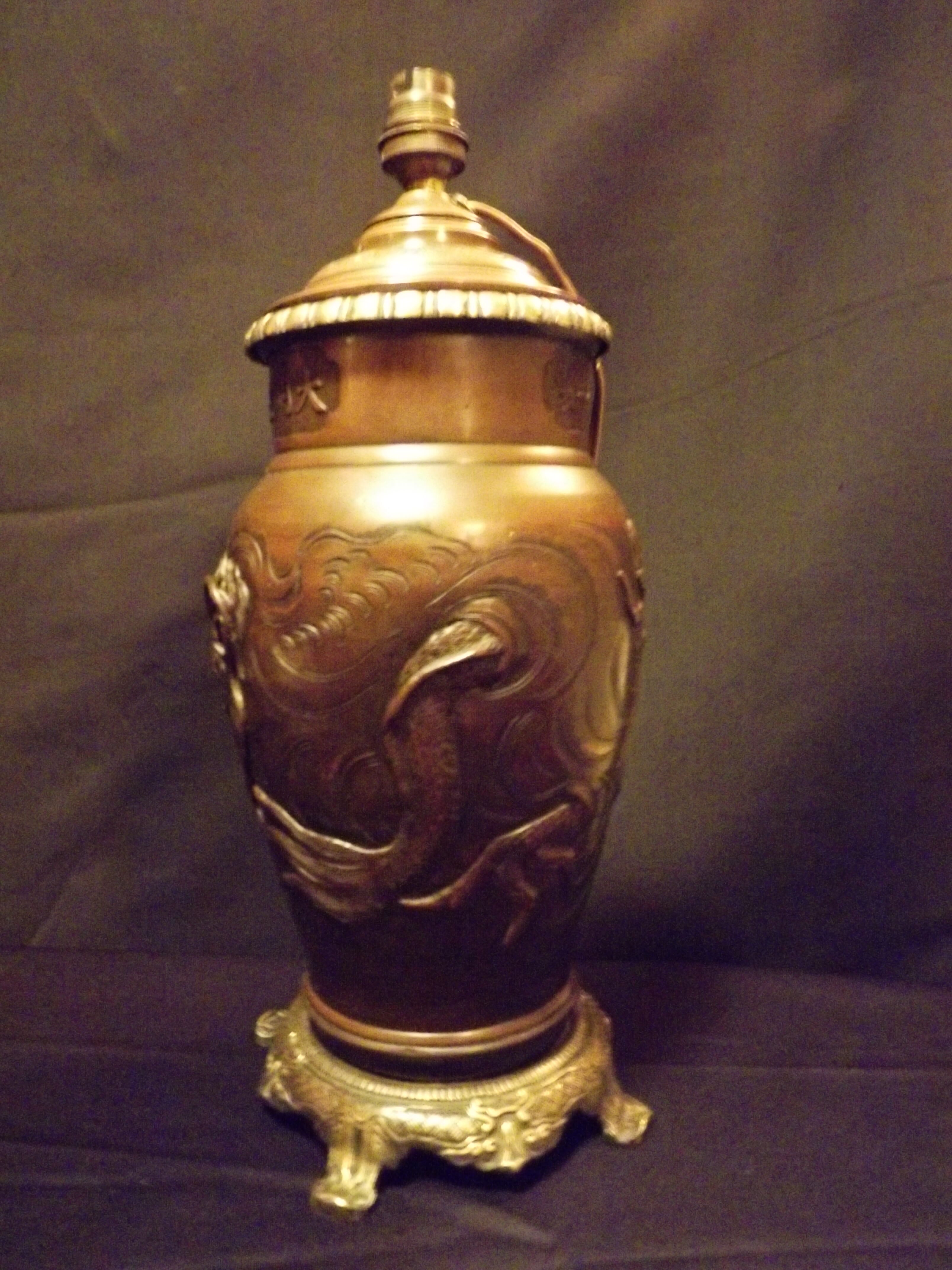 Japan bronze lamp foot
