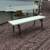 Garden bench with old cast-cast-or-cast-or-cast foot