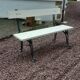 Garden bench with old cast-cast-or-cast-or-cast foot