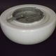 Vintage White Opaline Glass Dome Ceiling Light / Wall Light - Metal Base