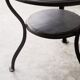 Table d'appoint Wabi Sabi métal forgé et bois teinté années 1920