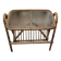 Rattan and frosted glass end table with magazine rack