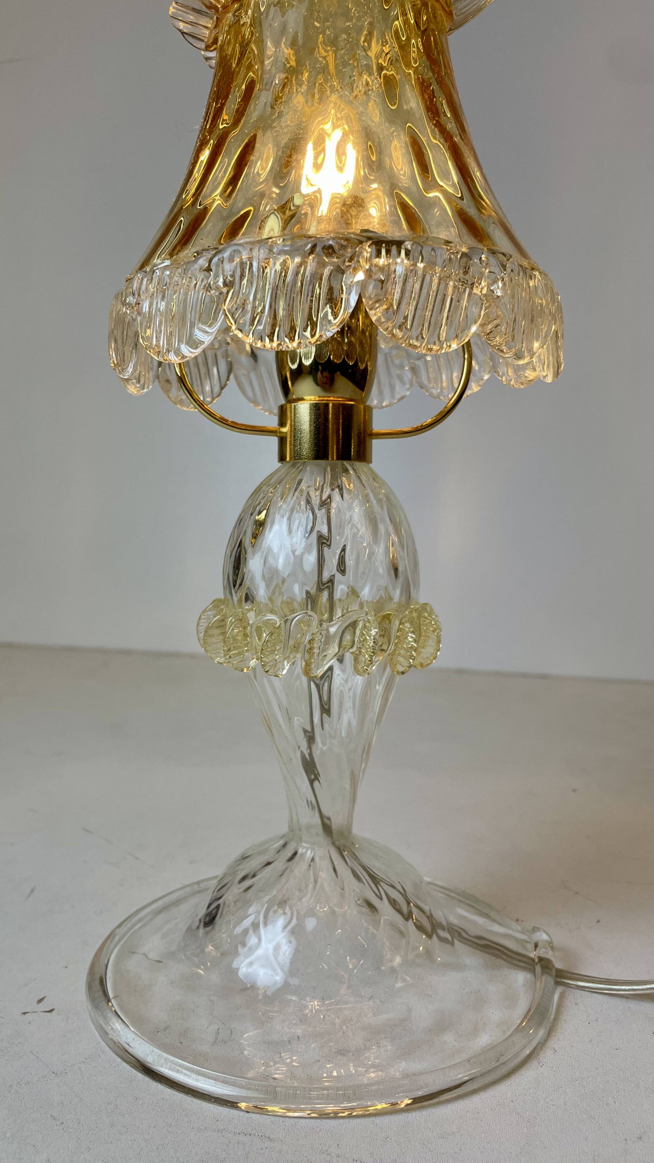 Murano Table Lamp in the style of Barovier & Toso, 1980s
