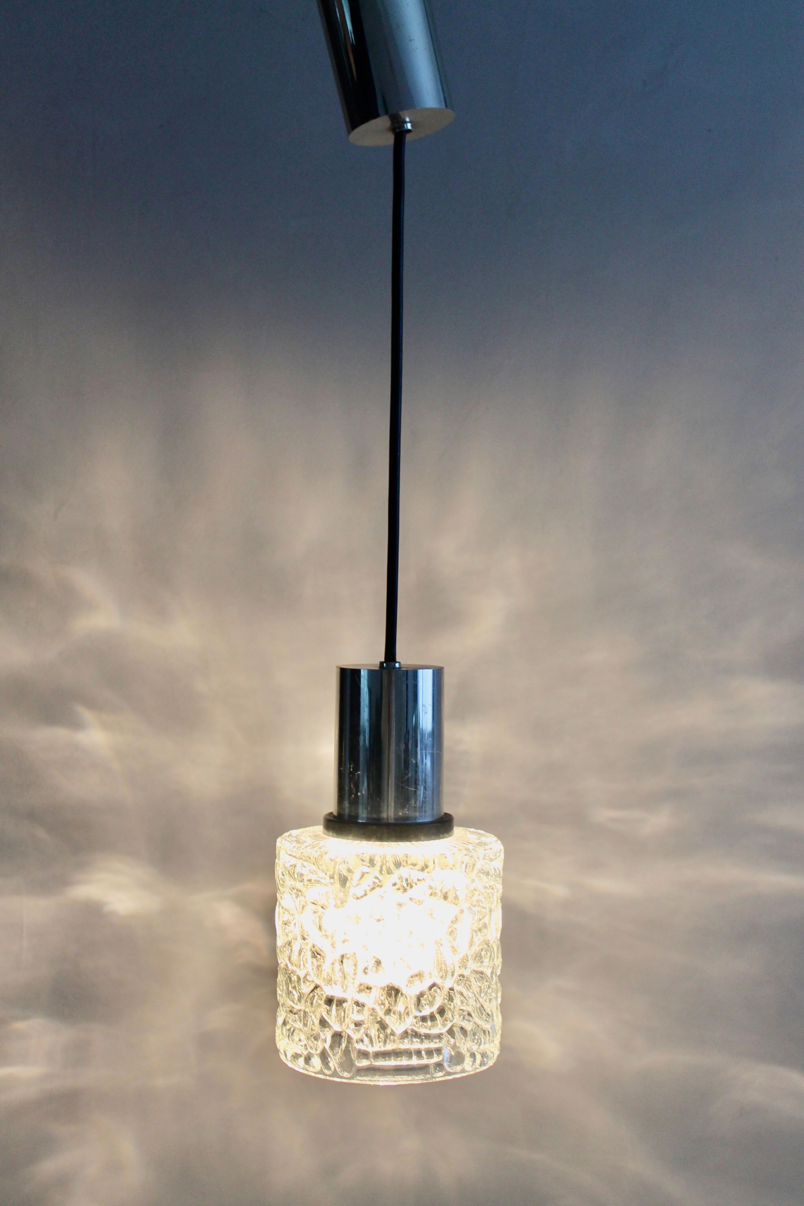 Space age glass hanging chandelier