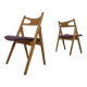 CH 29 Sawbuck Chairs in Oak and Wool by Hans J. Wegner for Carl Hansen & Son, 1950s, Set of 2
