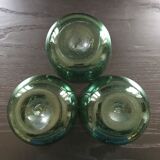 Lot 3 green glass cups