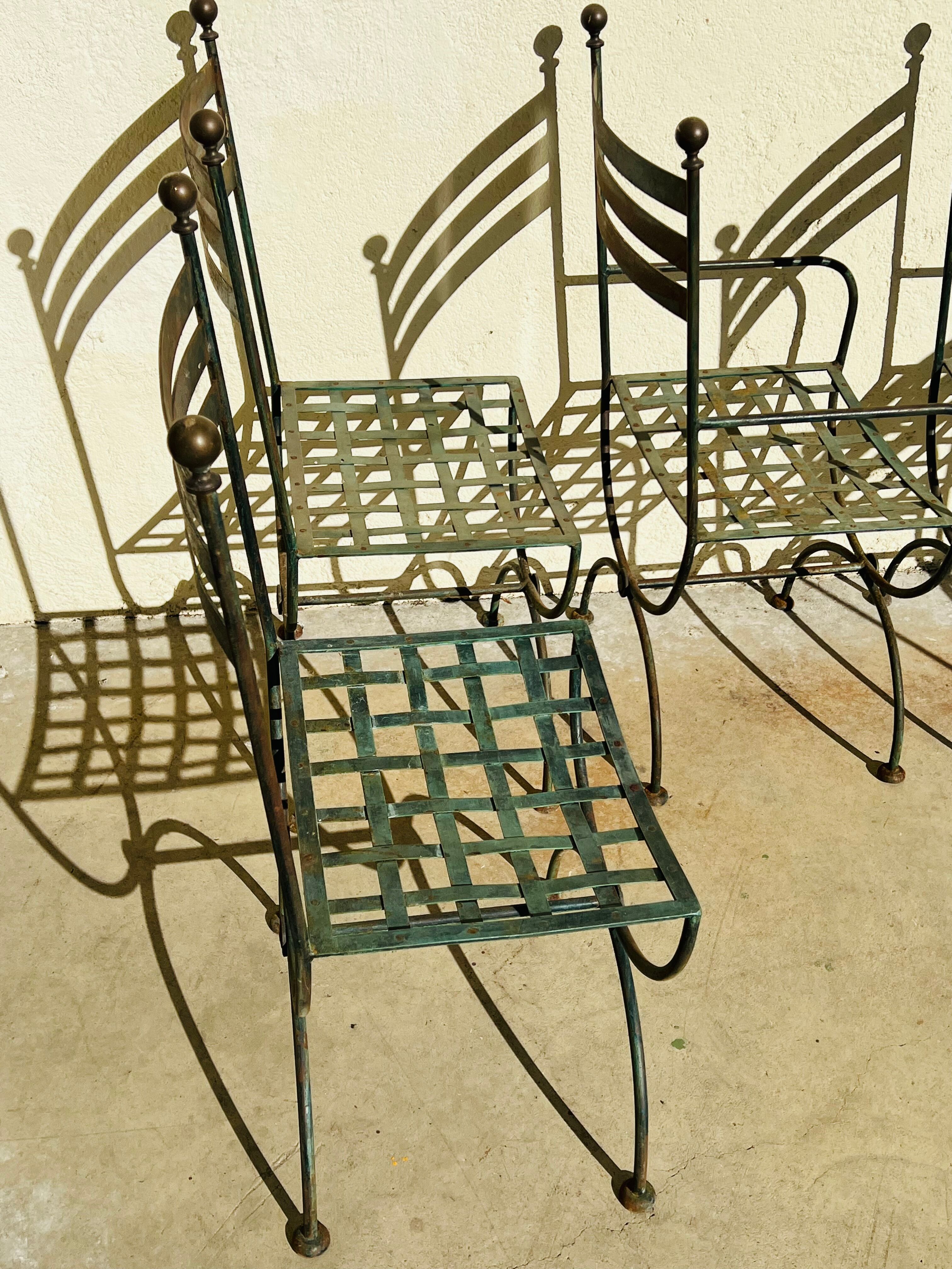 Wrought iron chairs and armchairs